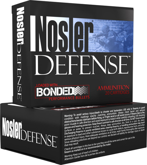 Nosler 38432 Defense  9mm Luger +P 124 GR Hollow Point (HP) 20 Bx/ 10 Cs