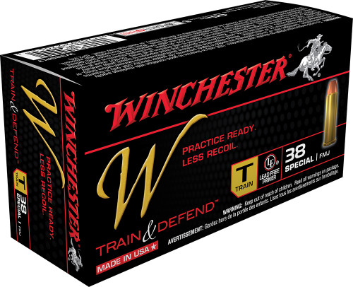 Winchester Ammo W38SPLT W Train And Defend  38 Special 130 GR Full Metal Jacket (FMJ) 50 Bx/ 10 Cs