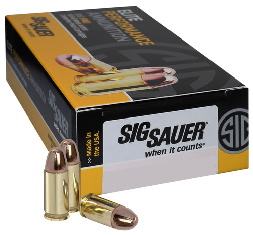 Sig Sauer E40SB250 Elite Ball  40 S&W 180 GR Full Metal Jacket (FMJ) 50 Bx/ 20 Cs