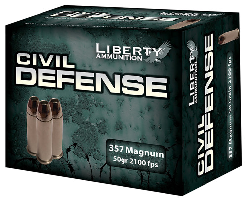 Liberty Ammunition LACD357030 Civil Defense 357 Magnum 357 Magnum 50 GR Hollow Point 20 Bx/ 50 Cs