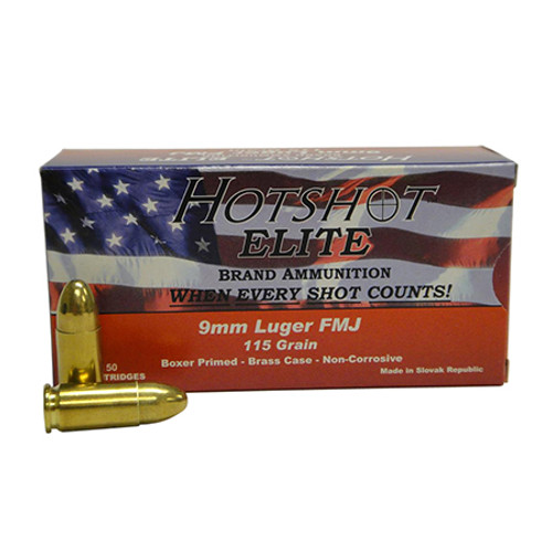 CIA AM1904 Hotshot 9mm Luger 115 GR Full Metal Jacket 50Bx/20Cs