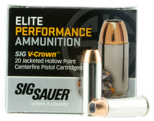 Sig Sauer E45LC120 Elite V-Crown  45 Colt (LC) 230 GR Jacketed Hollow Point (JHP) 20 Bx/ 10 Cs