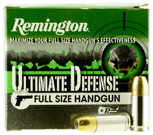 Remington Ammunition HD9MMD Ultimate Defense  9mm Luger +P 124 GR Brass Jacket Hollow Point (BJHP) 20 Bx/ 25 Cs