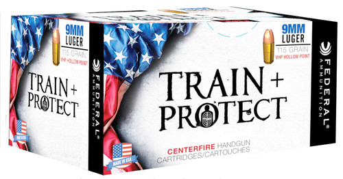 Federal TP9VHP2 Train and Protect  9mm Luger 115 GR Verstile Hollow Point (VHP) 100 Bx/ 5 Cs