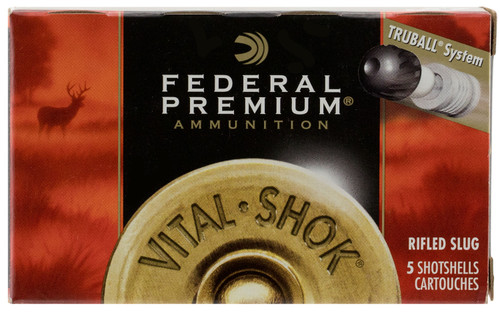 Federal PB127LRS Premium Vital-Shok TruBall 12 Gauge 2.75 Rifled Slug 1 oz Slug Shot 5 Bx/ 50 Cs