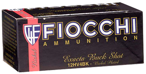 Fiocchi 12HV4BK Exacta  12 Gauge 2.75 27 Pellets 4 Buck Shot 10 Bx/ 25 Cs Fiocchi 12HV4BK Exacta  12 Gauge 2.75 27 Pellets 4 Buck Shot 10 Bx/ 25 Cs