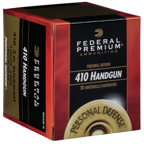 Federal PD413JGE4B Premium Personal Defense 410 Bore 3 9 Pellets 4 Buck Shot 20 Bx/ 10 Cs