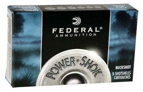 Federal F2033B Power-Shok  20 Gauge 2.75 20 Pellets 3 Buck Shot 5 Bx/ 50 Cs