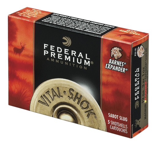 Federal P151TC Premium Vital-Shok 12 Gauge 3 11/16 oz Sabot Slug Shot 5 Bx/ 50 Cs