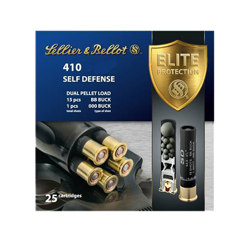 Sellier & Bellot SB410SDB Shotgun  410 Gauge 3 15 Pellets 000 Buck Shot 25 Bx/ 20 Cs