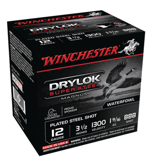 Drylok Super Steel Magnum Waterfowl Loads Plated12 Gauge 3.5 Inch 1300 FPS 1.5625 Ounce BBB Steel Shot