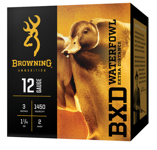 Browning Ammo B193411242 BXD Waterfowl 12 Gauge 3.5 1 1/2 oz 2 Shot 25 Bx/ 10 Cs 7117