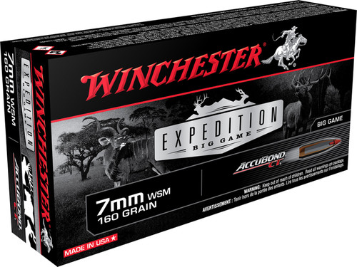 Winchester Ammo S7MMWSMCT Expedition Big Game  7mm WSM 160 GR AccuBond CT 20 Bx/ 10 Cs