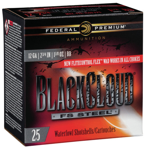 Federal PWBX147BB Black Cloud FS Steel 12 Gauge 2.75 1 1/8 oz BB Shot 25 Bx/ 10 Cs 9231