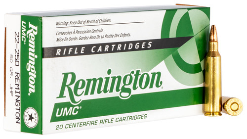 Remington Ammunition L22504 UMC  22-250 Remington 50 GR Jacketed Hollow Point (JHP) 20 Bx/ 10 Cs