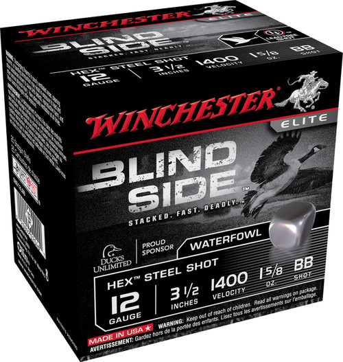 Winchester Ammo SBS12LBB Blindside  12 Gauge 3.5 1 5/8 oz BB Shot 25 Bx/ 10 Cs 1489