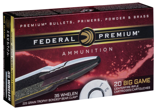 Federal P35WT1 Premium  35 Whelen 225 GR Trophy Bonded Bear Claw (TBBC) 20 Bx/ 10 Cs