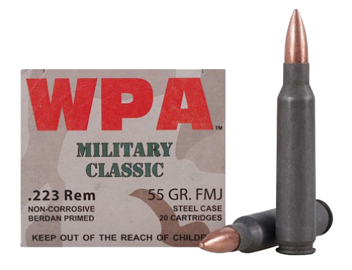 Wolf MC22355FMJ Military Classic  223 Rem/5.56 NATO 55 GR Full Metal Jacket (FMJ) 20 Bx/ 25 Cs Wolf MC22355FMJ Military Classic  223 Rem/5.56 NATO 55 GR Full Metal Jacket (FMJ) 20 Bx/ 25 Cs