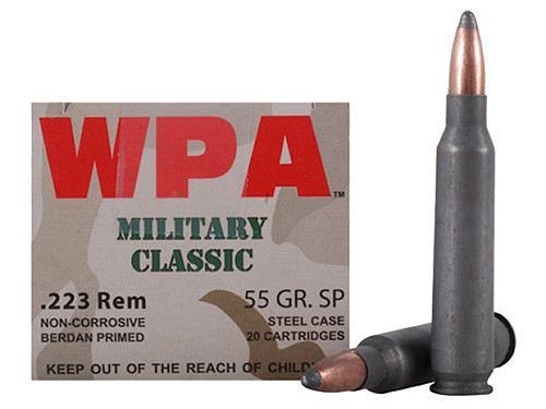 Wolf MC22355SP Military Classic  223 Rem/5.56 NATO 55 GR Soft Point (SP) 20 Bx/ 25 Cs Wolf MC22355SP Military Classic  223 Rem/5.56 NATO 55 GR Soft Point (SP) 20 Bx/ 25 Cs