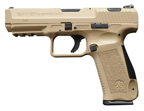 Century HG3277DN TP9SA Single/Double 9mm 4.5 18+1 3-Dot Black Interchangeable Backstrap Desert Tan Polymer Frame Desert Tan Carakote