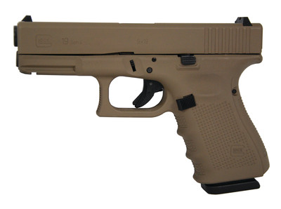Gen4 Glock 19 9mm 4 Inch Barrel Hot Cerakote Magpul Dark Earth Surface Finish Fixed Sights Made in the USA 15 Round