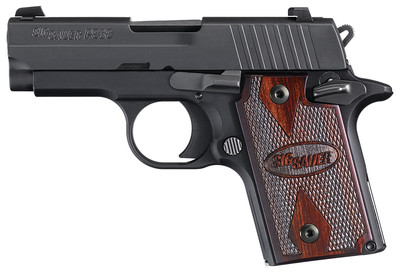 P938 9mm 3 Inch Barrel Siglite Night Sights Black Nitron Finish Rosewood Grips 6 Round - Massachusetts Compliant