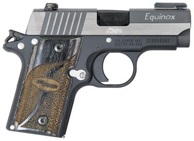 P238 Equinox .380ACP 2.7 Inch Barrel Two-Tone Finish Siglite Night Sights Blackwood Grip 6 Round - MA Compliant