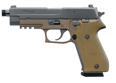 P220 Combat .45ACP 4.4 Inch Threaded Barrel Night Sights Accessory Rail Flat Dark Earth Grips Black Nitron Slide 10 Round