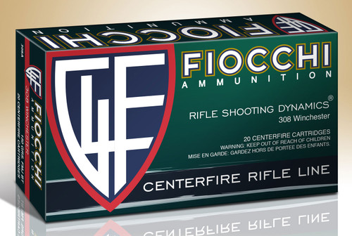 Fiocchi 308A Shooting Dynamics  308 Win/7.62 NATO 150 GR Full Metal Jacket Boat Tail 20 Bx/ 10 Cs