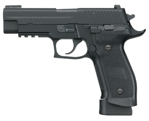 P226 Tactical Operations 9mm 4.4 Inch Barrel Black Nitron Finish SigLite Rear Night Sights Tritium Fiber Optic Front Sight Picatinny Rail 20 Round
