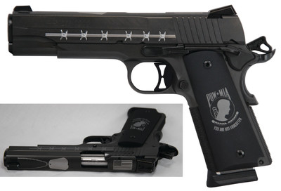 POW/MIA Edition 1911 .45ACP 5 Inch Barrel Black Nitron Finish Engraved Hogue Grips 8 Round