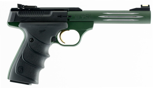 Browning 051459490 Buck Mark Lite *CA Compliant 22 LR 5.50 10+1 Green Black Aluminum Alloy Black Ultragrip RX Grip
