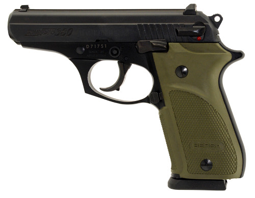 Bersa T380PMC Thunder 380 Combat Plus 380 ACP 3.50 15+1 Black OD Green Rubber Grip