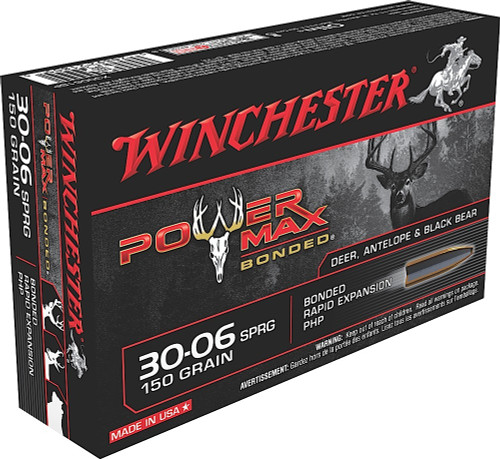 Winchester Ammo X30061BP Power Max Bonded  30-06 Springfield 150 GR Protected Hollow Point 20 Bx/ 10 Cs