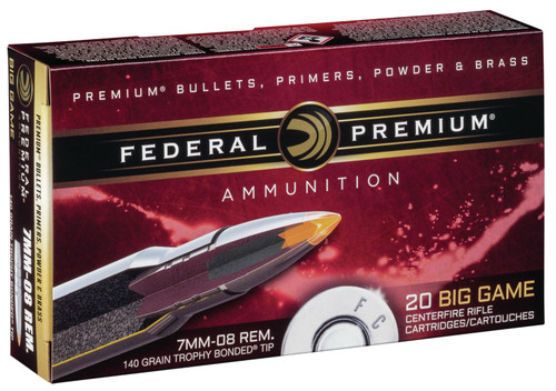 Federal P708TT2 Premium  7mm-08 Remington 140 GR Trophy Bonded Tip (TB) 20 Bx/ 10 Cs