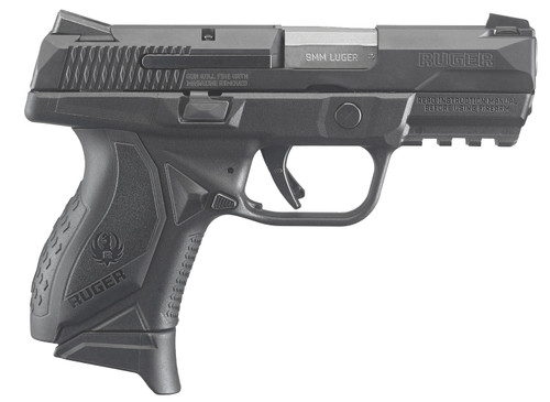 Ruger 8635 American Compact 9mm Luger 3.55 17+1 Black Polymer Wrap Around Ergonomic
