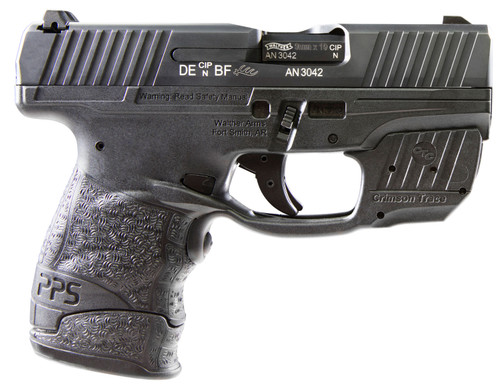 Walther Arms 2805963 PPS M2 9mm Luger Single/Double 3.18 7+1 Black Polymer/Crimson Trace Laser Grip Black Tenifer Slide