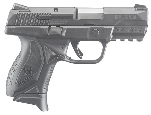 Ruger 8645 American Compact 45 ACP DAO 3.75 10+1 Wrap Around Grip Black Polymer Frame Black Nitride Slide