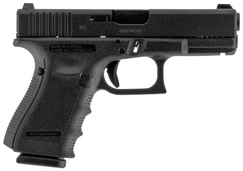 Glock PG1950703 G19 Gen 4 Double 9mm Luger 4.01 15+1 Black Interchangeable Backstrap Grip Black