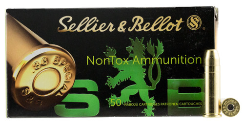 Sellier & Bellot SB38NT Handgun  38 Special Non-Tox 158 GR Total Full Metal Jacket (TFMJ) 50 Bx/ 20 Cs