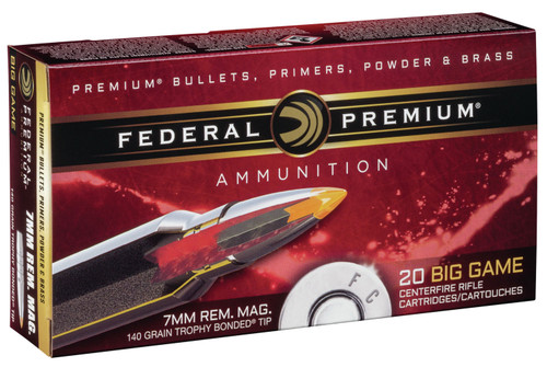 Federal P7RTT2 Premium  7mm Rem Mag 140 GR Trophy Bonded Tip (TB) 20 Bx/ 10 Cs