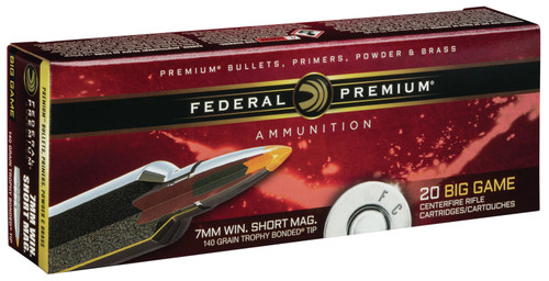 Federal P7WSMTT2 Premium  7mm WSM 140 GR Trophy Bonded Tip (TB) 20 Bx/ 10 Cs