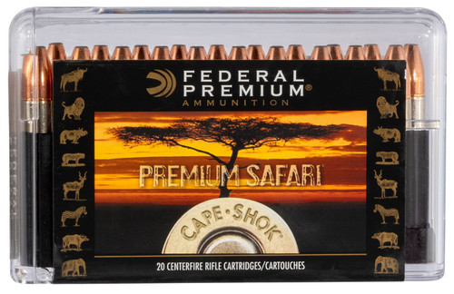 Federal P458SA Premium Safari Cape-Shok 458 Win Mag 500 GR Swift A-Frame (SWFR) 20 Bx/ 10 Cs