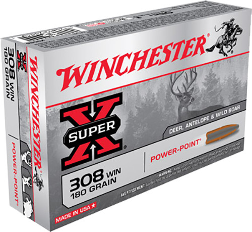 Winchester Ammo X3086 Super-X  308 Winchester 180 GR Power-Point (PP) 20 Bx/ 10 Cs