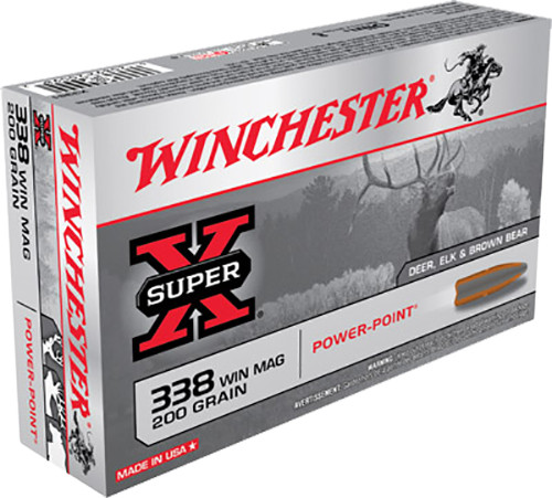 Winchester Ammo X3381 Super-X  338 Win Mag 200 GR Power-Point (PP) 20 Bx/ 10 Cs