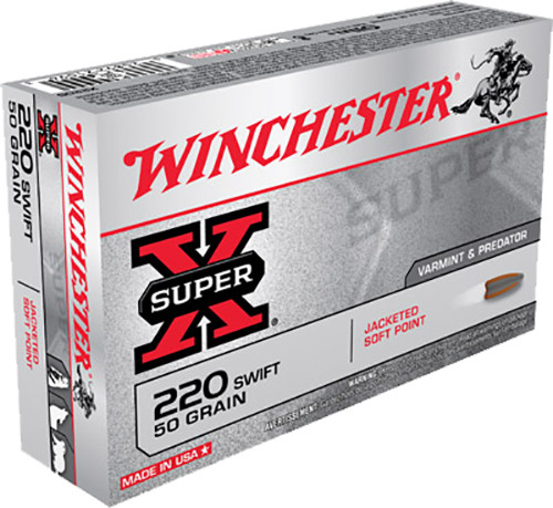Winchester Ammo X220S Super-X  220 Swift 50 GR Pointed Soft Point (PSP) 20 Bx/ 10 Cs