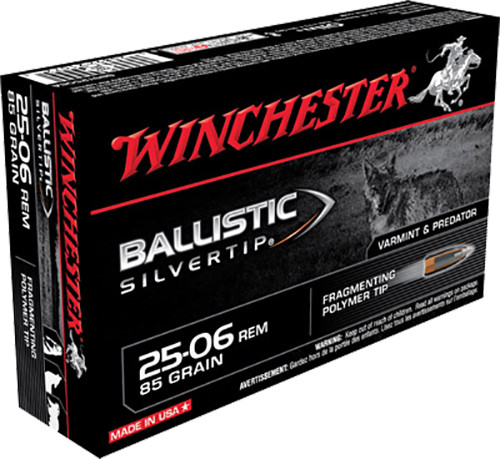 Winchester Ammo SBST2506A Ballistic Silvertip  25-06 Remington 85 GR Polymer Tip 20 Bx/ 10 Cs