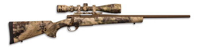 Hogue Kryptek AB Cerakote Package .243 Winchester 22 Inch Standard Barrel Austrian Brown Cerakote Finish Synthetic Stock Kryptek Highlander Camouflage Finish With Gameking 4-16x44mm Riflescope