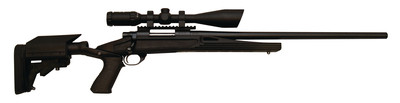 Howa/Axiom Varminter Package .243 Winchester 24 Inch Blued Heavy Barrel Black Axiom Stock 5 Rounds With 4-16x44mm Nighteater Riflescope