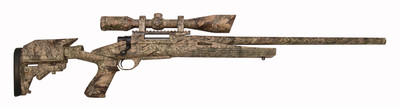 Howa/Axiom Varminter Package .243 Winchester 24 Inch Heavy Barrel Axiom Stock 5 Rounds With 4-16x44mm Nighteater Riflescope Full Coverage Kings Desert Camouflage Finish